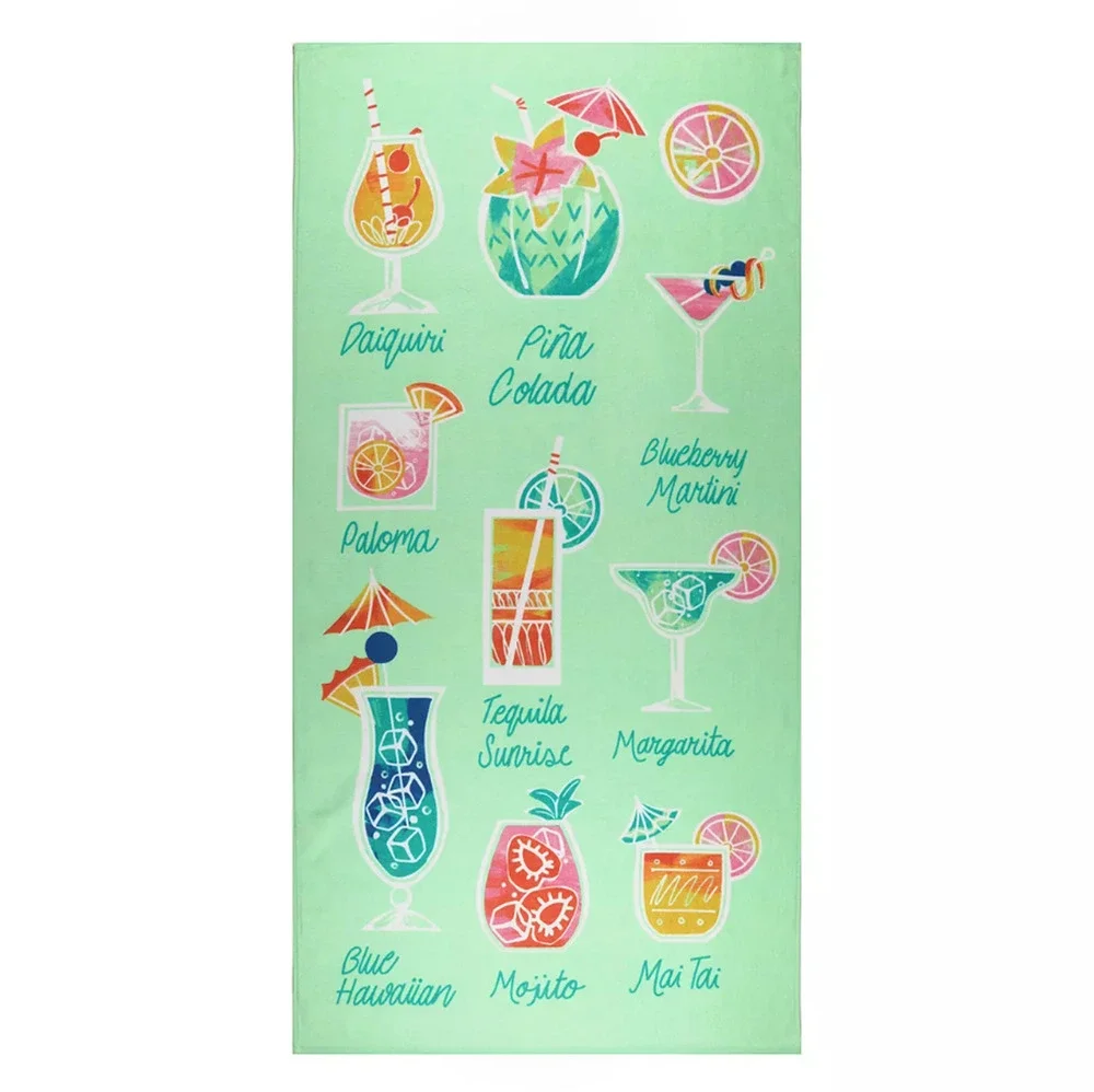 The Big One Cocktail Drinks Extra Large Beach Towel